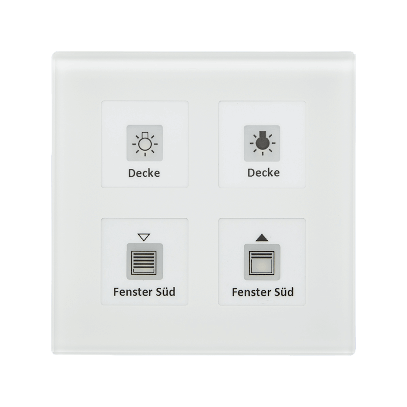KNX Glass Push Button 4F +Temp BE-GTT4W.01