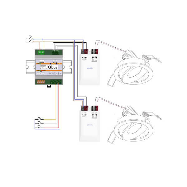 Qbus DALI Broadcast Gateway, X2 Channel. QDB02SA - Image 2