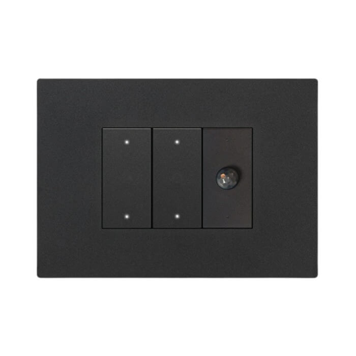 biticino Push Button 4+4F Motion Temp RGB Led. SWC04T/YNB Dark