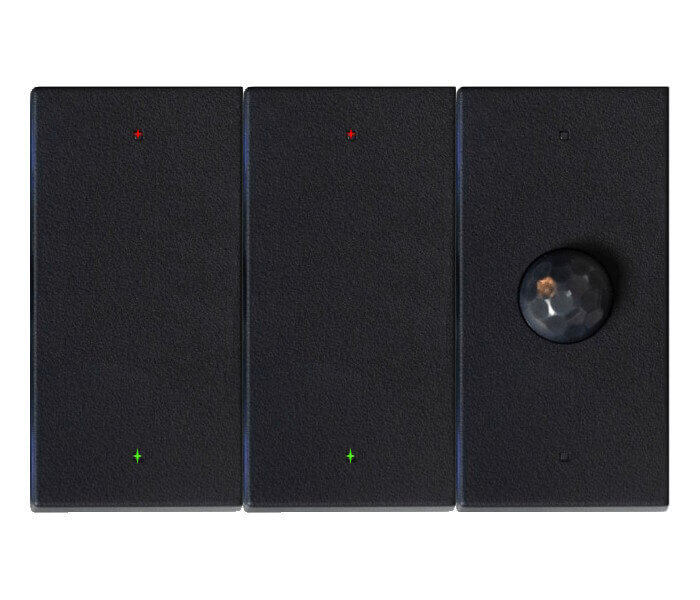 biticino Push Button 4+4F Motion Temp RGB Led. SWC04T/YNB Dark - Image 2