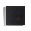 Tastu Glass Button 4+4F RGB Led. SWC04/YGW Black