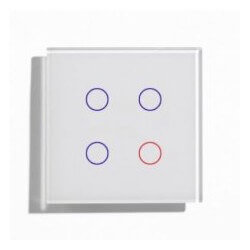 Tastu Glass Button 4+4F RGB Led. SWC04/YGW White